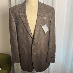 New With Tags Ralph Lauren Houndstooth Brown Blazer